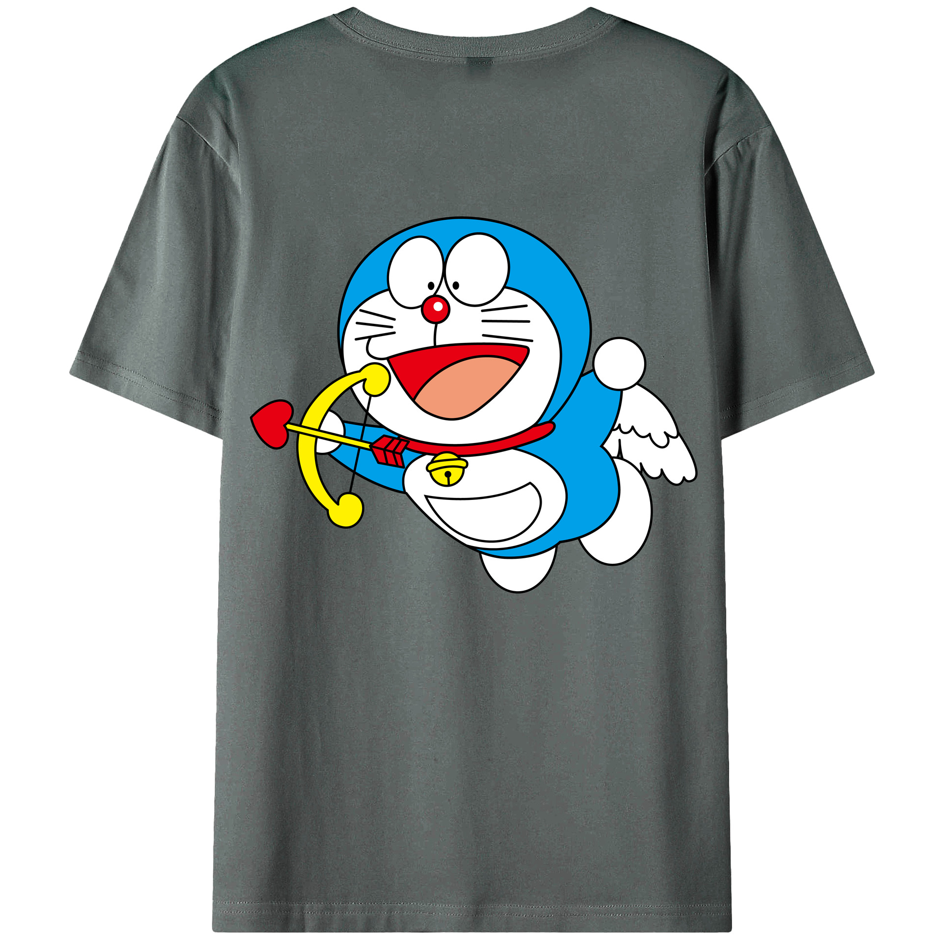 （画像用） ドラえもん Doraemon 綿100％ メンズ半袖Tシャツ（バックプリント） 通気性